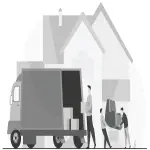Three men loading a Luton van